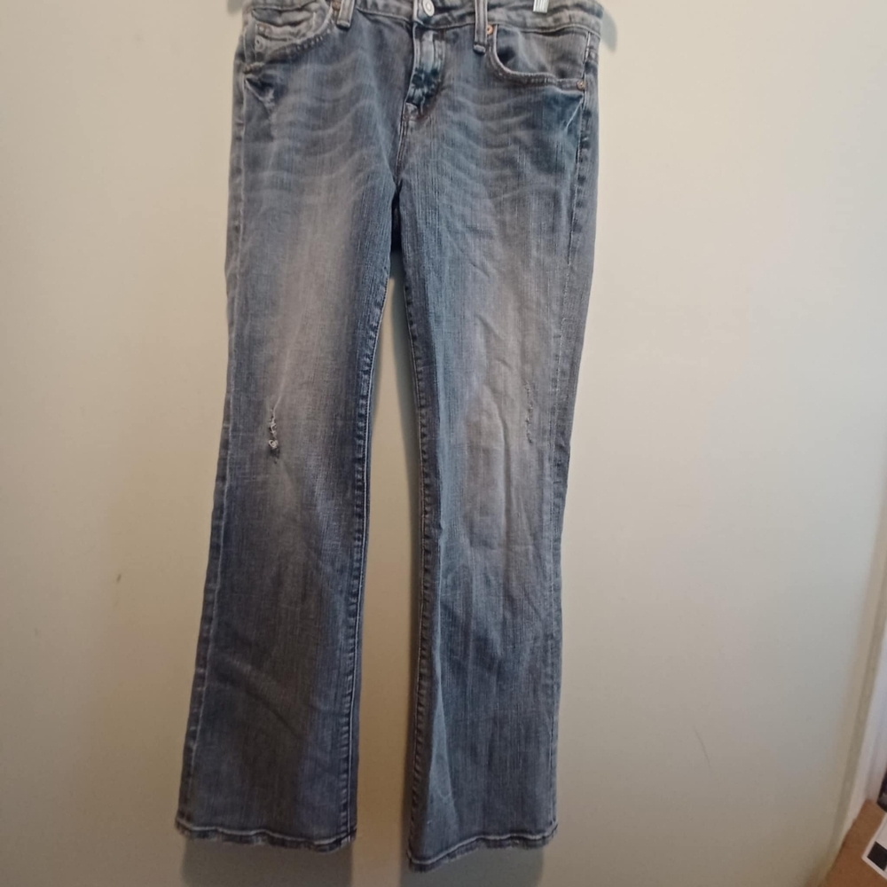 Vigoss Women Size 11 New York Boot Denim Jeans Distressed Medium Wash